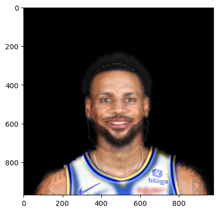 Hybrid Image of Lebron + Steph (high frequency)