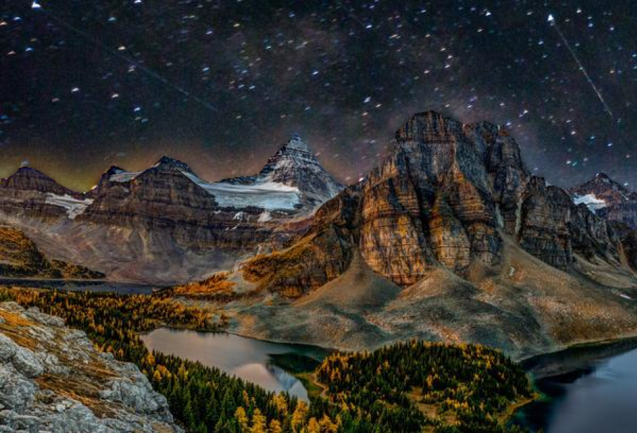 Blended Image of Space + Mountains